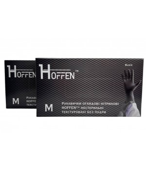 Рукавички Hoffen medical чорні, розмір М 50 пар